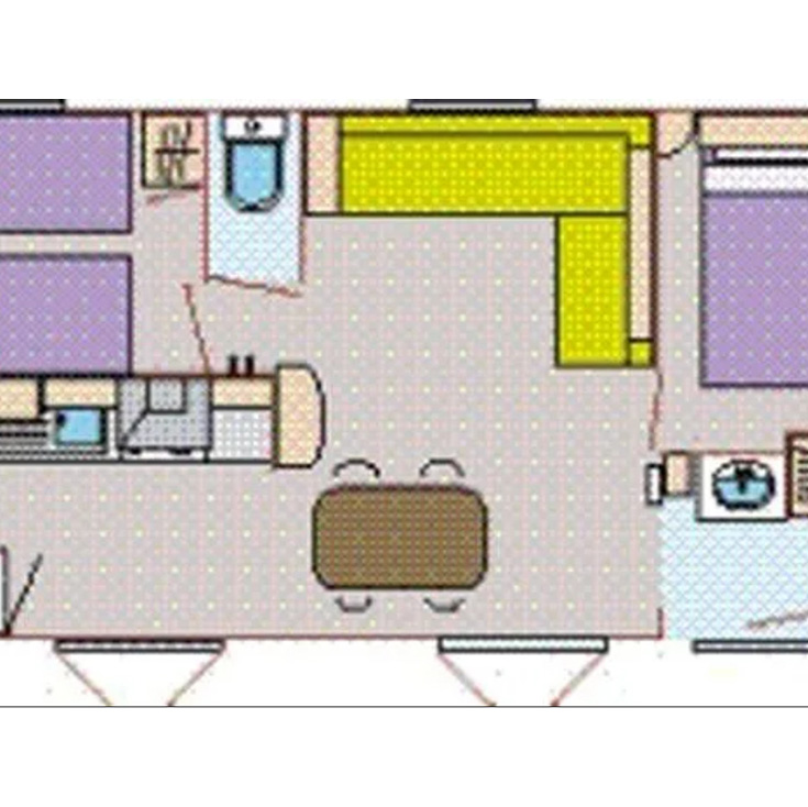 Location mobil-home 31 m² type 1 dans la Drôme : plan