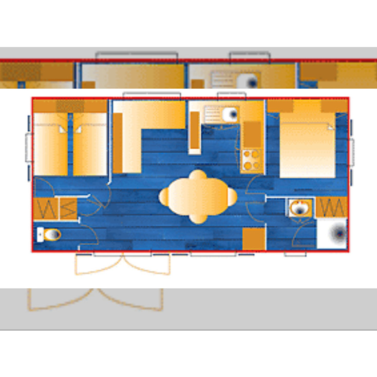 Location mobil-home 31 m² type 2 dans la Drôme : plan