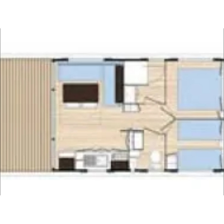 Location mobil-home 31 m² type 3 dans la Drôme : plan