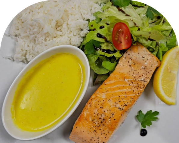 Cuisine maison servie au restaurant de La Grivelière dans la Drôme : saumon